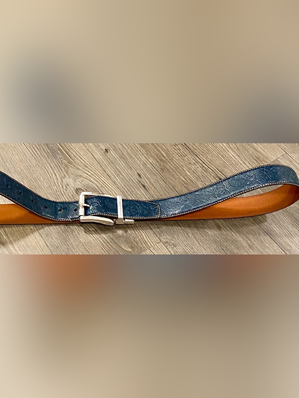 Robert Graham Men's Potter Reversible Leather Belt with Silver Buckle